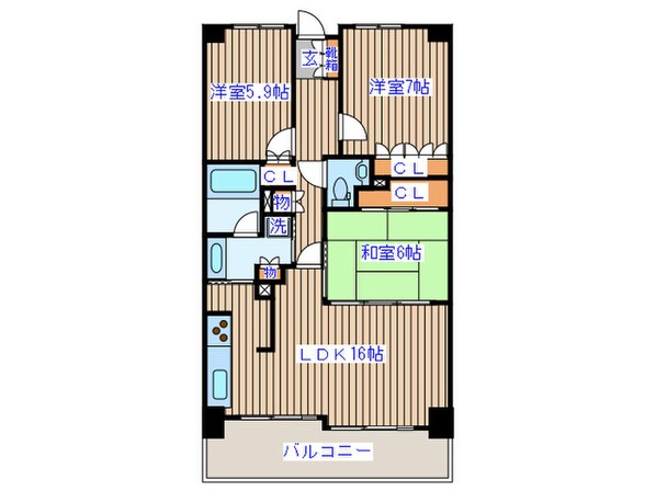 ｱｯﾌﾟﾙﾀﾜ-ｽﾞ仙台ｱﾍﾞﾘｱﾀﾜ-(1003)の物件間取画像